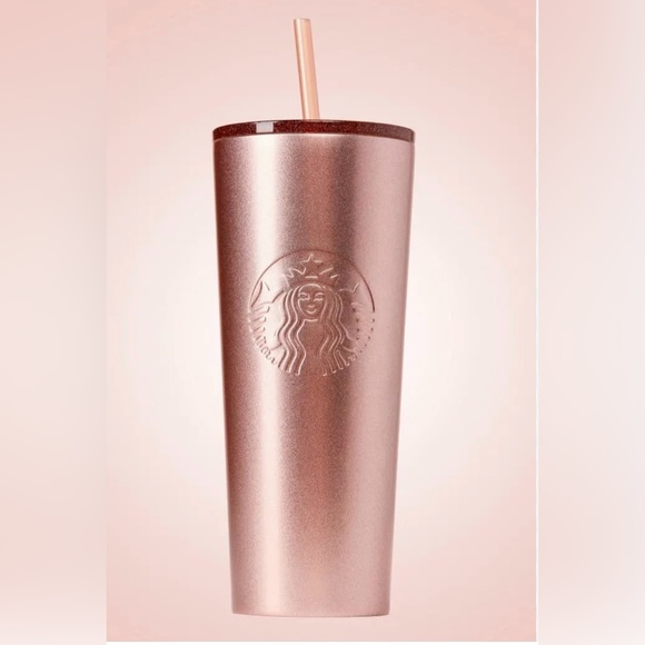 2018 Starbucks Rose Gold Holiday Steel 24 oz Tumbler - Picture 1 of 6